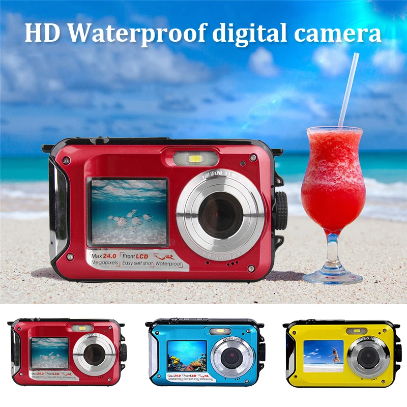 Cewaal 3 цвета 2 7 дюймов цифровая водостойкая камера видеокамера 24MP 16X зум Full HD 1080 P