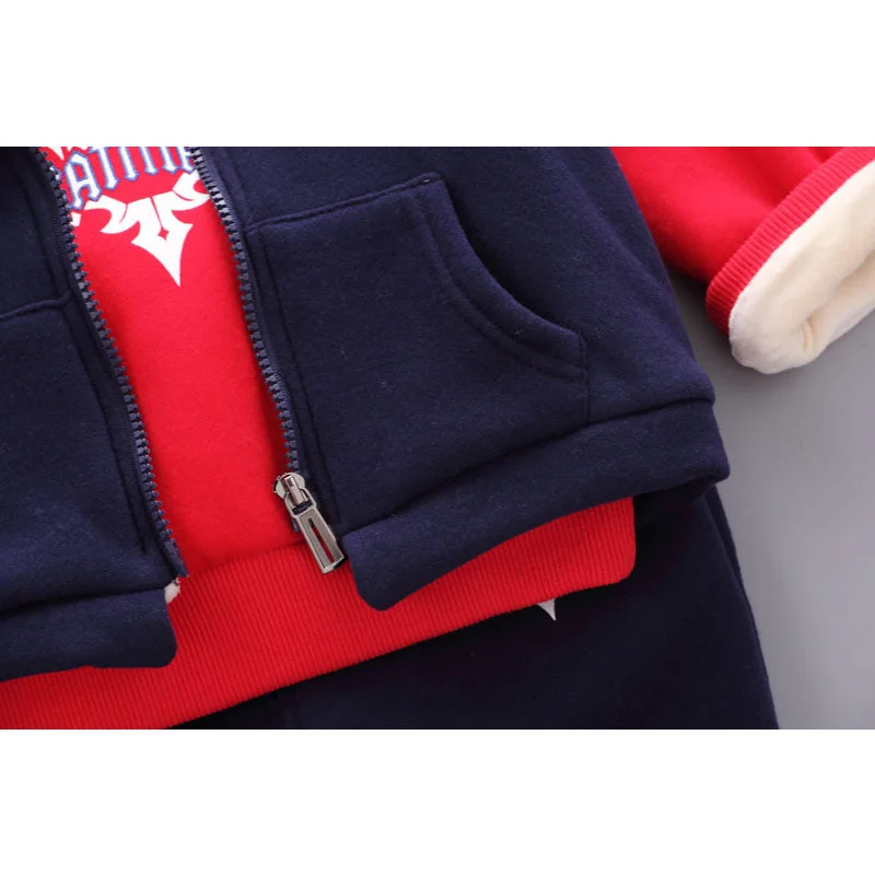 Детские комплекты одежды для мальчиков осень-зима костюмы пальто с капюшоном