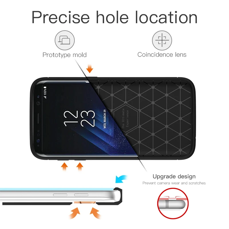 Для Samsung Galaxy S8 S9 Plus Note 8 S6 S7 Edge чехол из мягкого углеродного волокна защитная задняя
