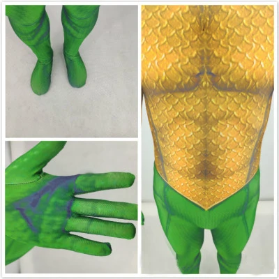 Men Aquaman Costume Kids Boys Arthur Curry Orin Cosplay cosplay Super Jumpsuit Halloween For Adult | Тематическая одежда и