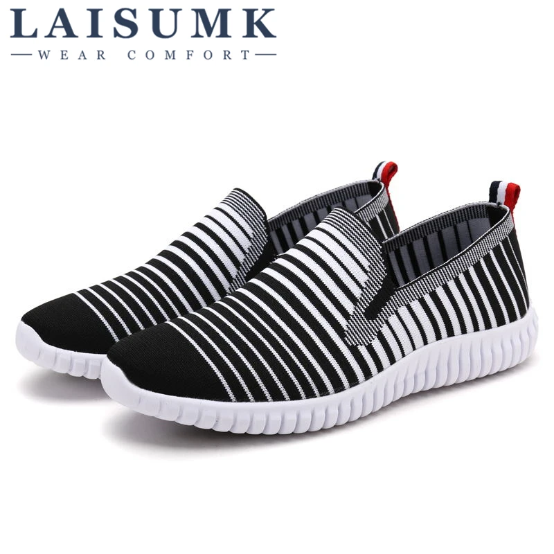 

2020 LAISUMK Men Breathable Mesh Shoes Casual Flats Shoes Loafer Creepers Men Casual Shoes Free Shipping