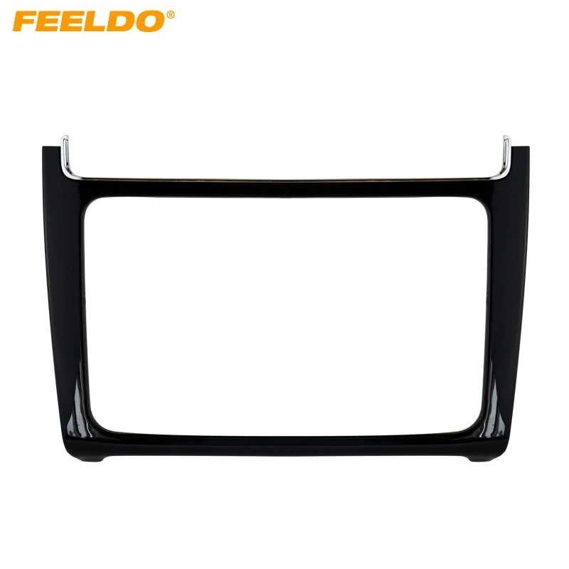 FEELDO Black 2DIN Car Refitting Radio Stereo DVD Frame Fascia Dash Panel Installation Kits For Volkswagen Polo (Typ6C;2014+)