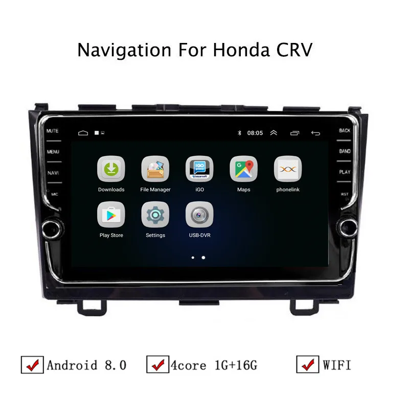 9 &quotAndroid 8 1 автомобильный gps навигатор для Honda CRV 2007 2011 Автомагнитола стерео