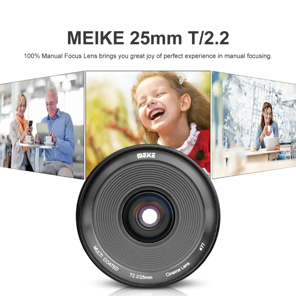 Meike MK 25 мм T2.2 ручная фокусировка асферическая портретная линза для кинотеатра Sony