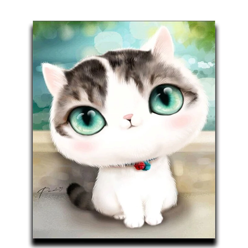 

Diy Diamond Cross stitch painting Diamond embroidered Cat carpet mosaic Diamond Rhinestone glued paint crafts Needlework