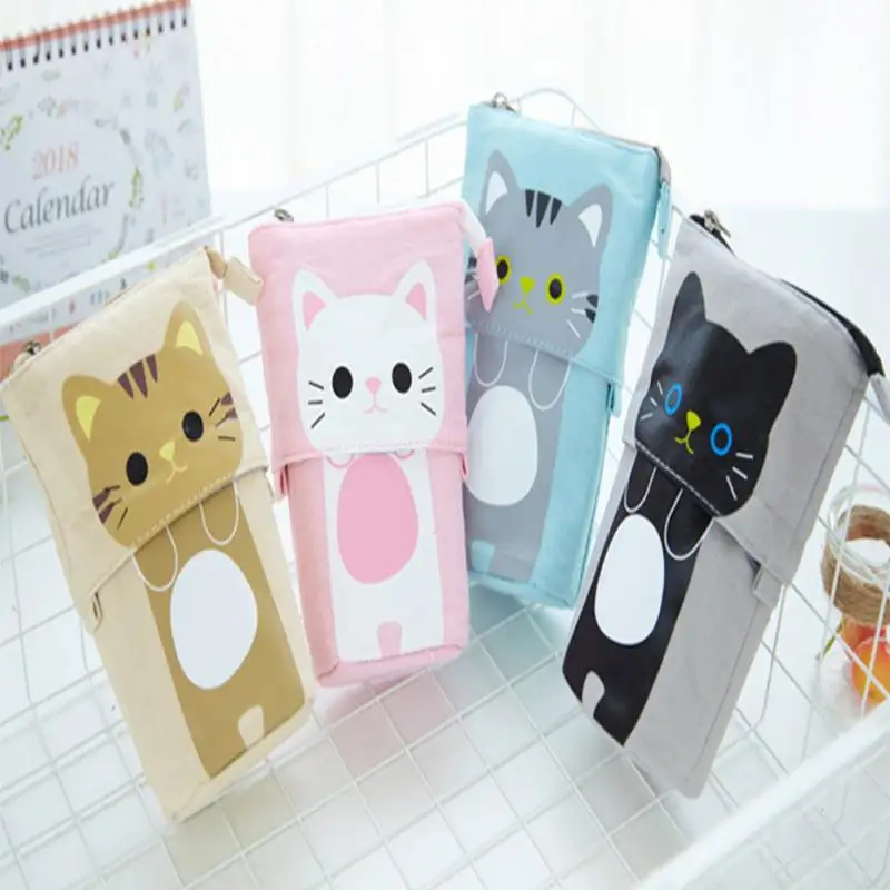 Портативный чехол карандаш на молнии милый тканевый карман для карандашей