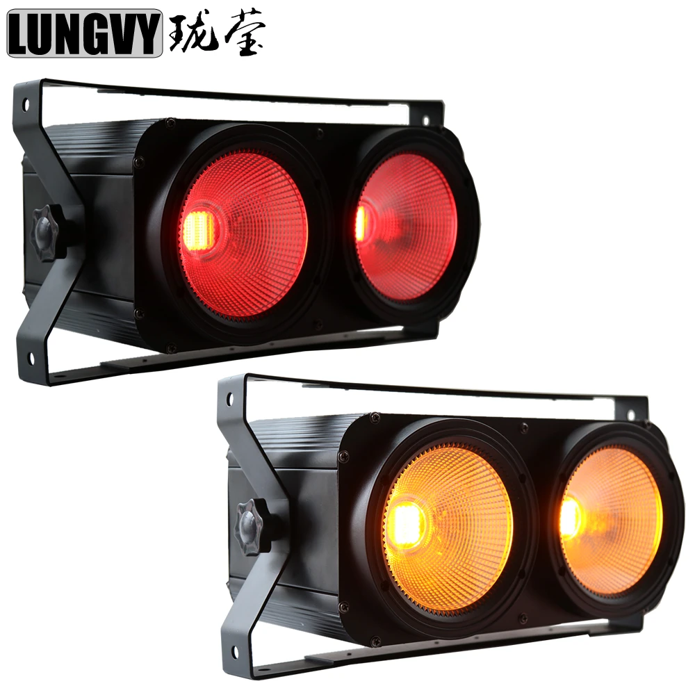 

Free Shipping 2pcs/lot COB 2x100w RGBWA UV 6IN1 Stage LED Blinder Lighting DMX Stage Lighting Effect
