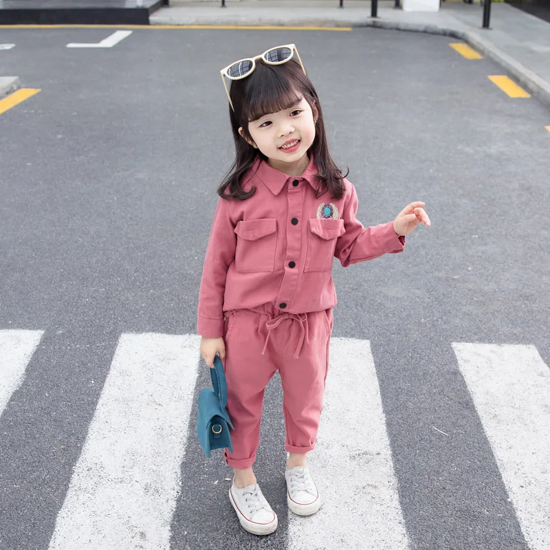 Весенний костюм для маленьких девочек одежда детей Одежда весенне-Осенняя