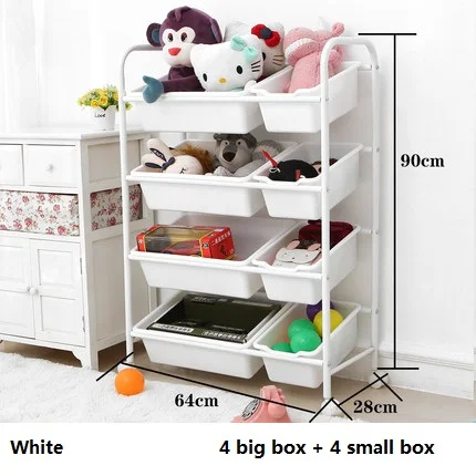 white 28x64x90H cm Детская стойка для хранения игрушек, отделочная стойка для игрушек, многослойная стойка с роликом для детских игрушек, шкаф для хранения игрушек, коробка для хранения - Цвет: white 28x64x90H cm