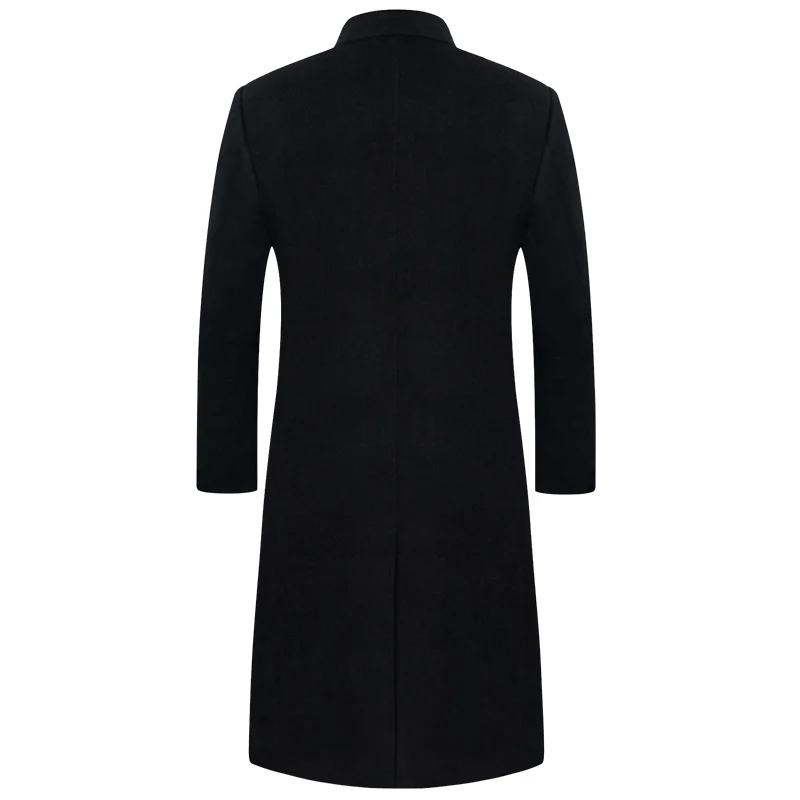 Высококачественный тренчкот из 90% шерсти мужская брендовая одежда черная