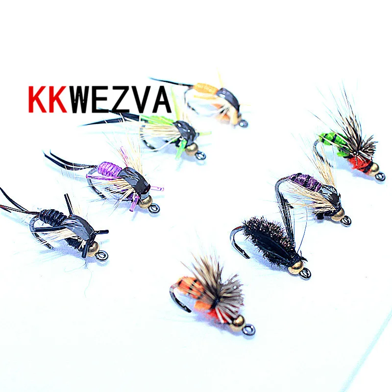 KKWEZVA 40 шт. с коробкой рыболовная приманка для ловли нахлыстом насекомые различные