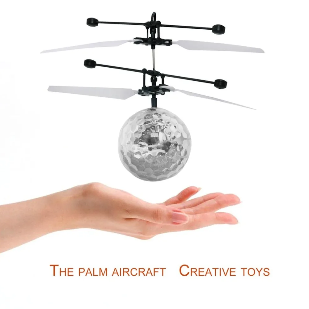 Инфракрасный пульт ДУ Индукционная вертолет летающих хрустальный шар с мигающий