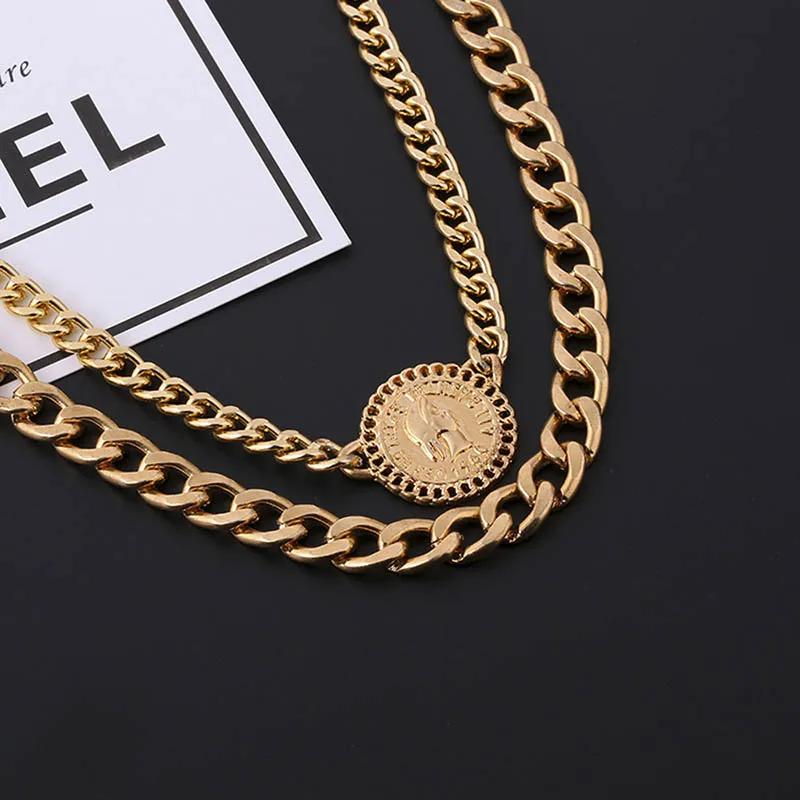 Длинные Двойного Сплава толстая цепочка для мужские женские в стиле хип хоп панк