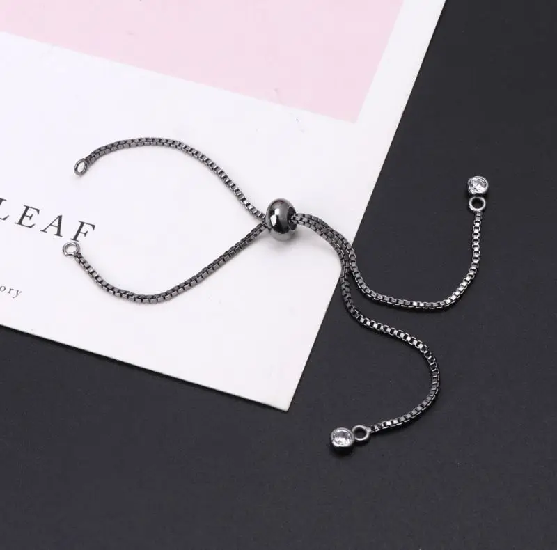 Регулируемый латунный браслет удлинитель с шаровыми наконечниками для