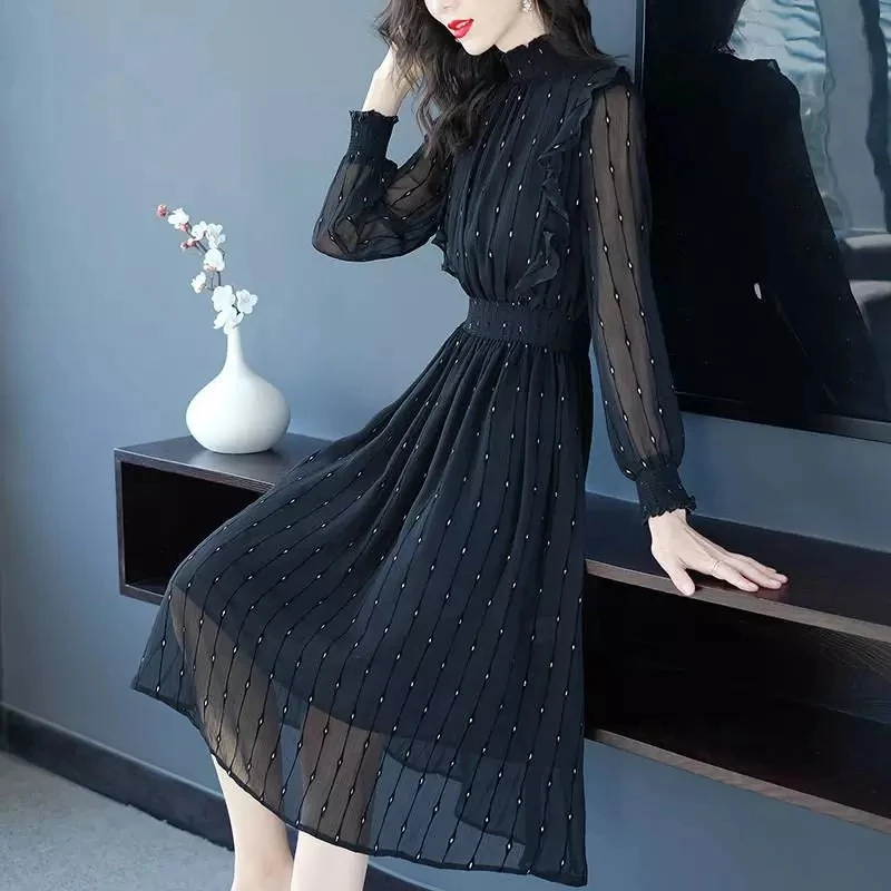 Женское платье миди с цветочным принтом оборками и высокой талией|Женские