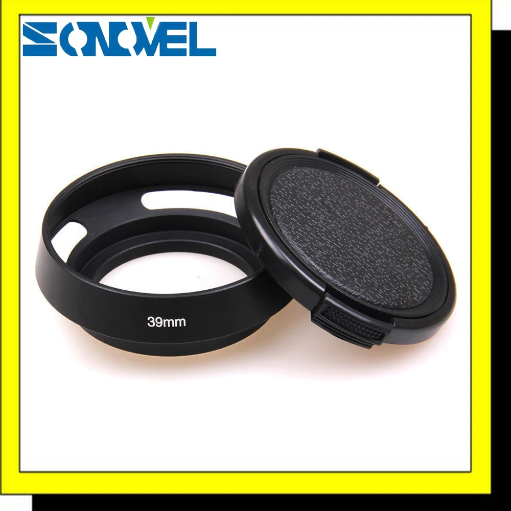 39 мм винтовая металлическая наклонная вентилируемая бленда объектива + крышка