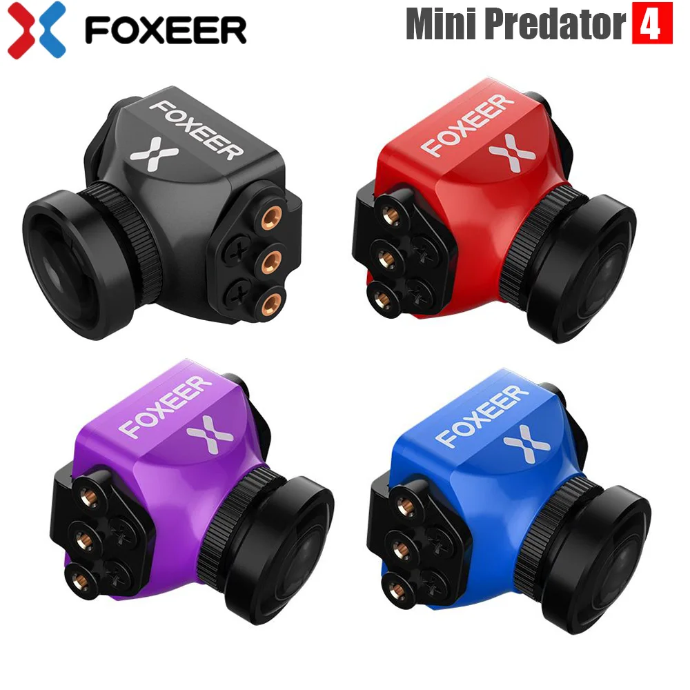 Камера Foxeer Mini Predator 4 FPV для гоночного дрона, мини-камера 16:9/4:3 PAL/NTSC, переключаемая супер яркость, задержка 4 мс, VS PredatorV3 Камера Foxeer Mini Predator 4 FPV для гоночного дрона, мини-камера 16:9/4:3 PAL/NTSC, переключаемая супер яркость, задержка 4 мс, VS PredatorV3