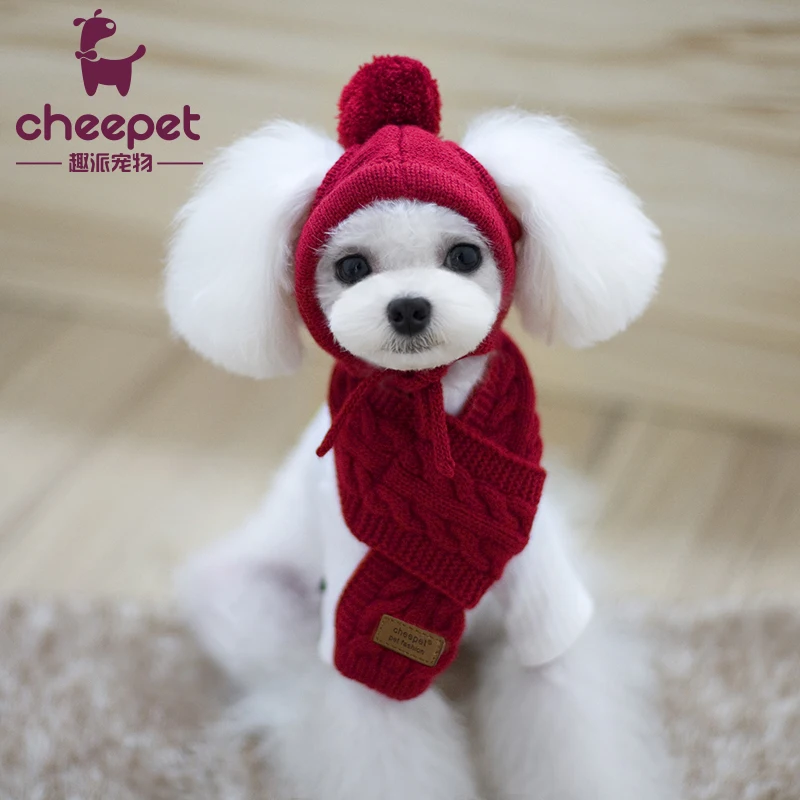 Вязаный зимний красный синий серый Kawaii Pet Ship Store оптовая продажа теплая милая