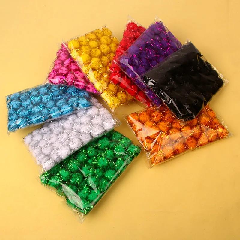 Рождественская елка декоративные блестящие шары Красочные Pom Poms полипропилен DIY