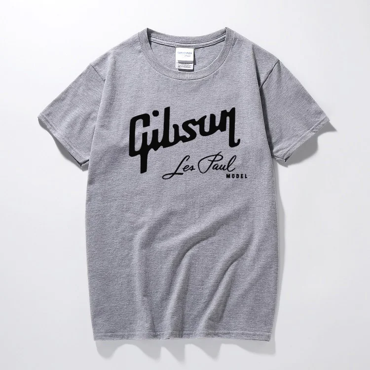 gray 1 Летние Новые футболки Gibson, мужские хлопковые футболки с круглым вырезом, мужские футболки с коротким рукавом, европейские размеры, хип-хоп мужские футболки, топы - Цвет: gray 1