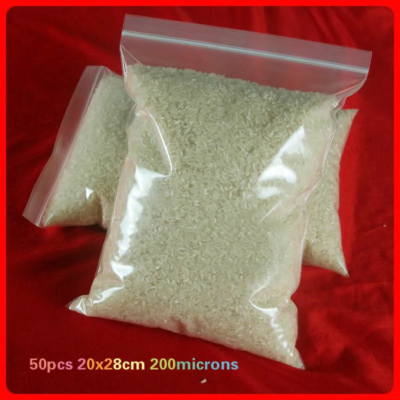 

Прозрачный пластиковый пакет Almacenamiento Comida, толщина 200 микрон, 50 шт., 20х28 см, замок на молнии, прозрачная упаковка, пакеты