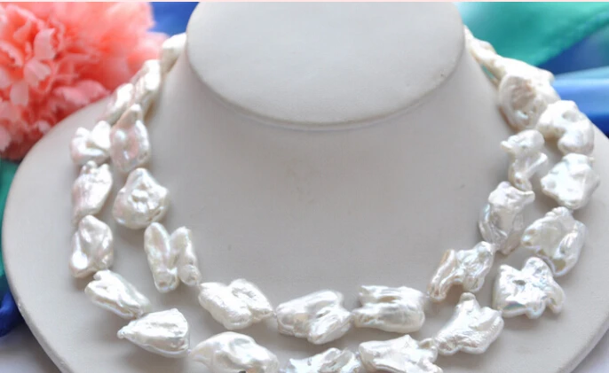 Ожерелье из белого жемчуга реборн Кеши в стиле барокко 33 &quot20 мм|baroque pearl necklace|pearl