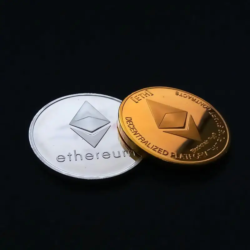 New Gold Plated Commemorative Collectible Golden Iron ETH Ethereum Miner Coins | Дом и сад