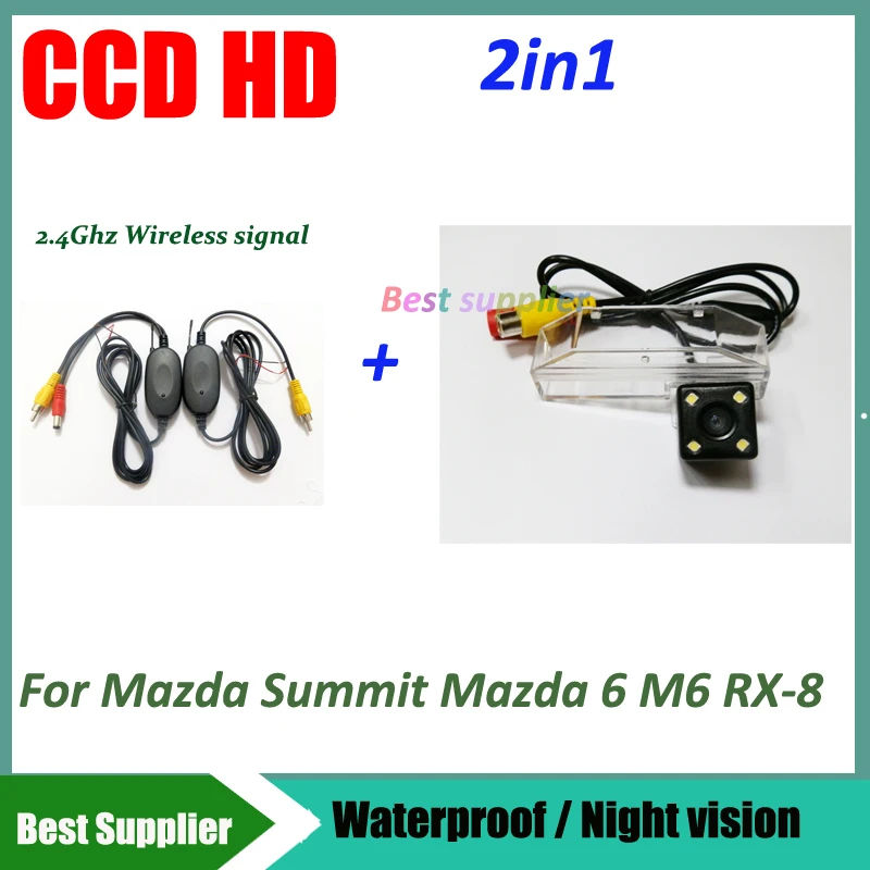2.4G wireless signal kit forMazda Summit Mazda 6 M6 RX-8 mazda6 car rear view parking reverse camera CCD HD Night vision |