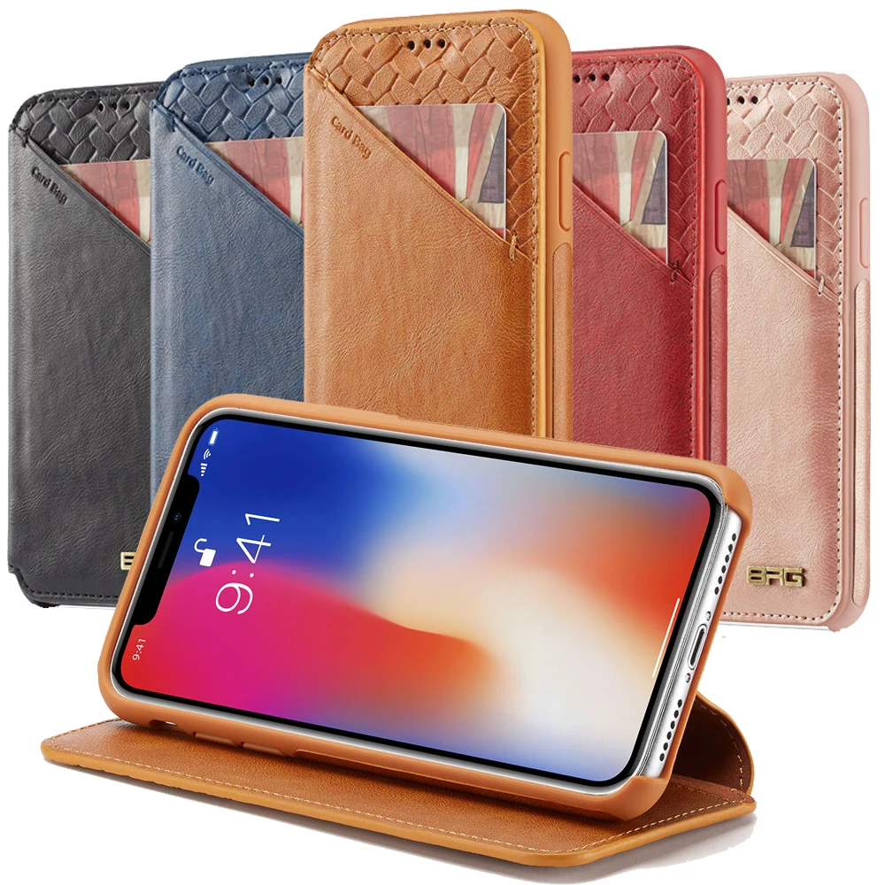 Для iPhone X XS чехол для MAX XR из натуральной ПУ кожи кошелек держатель карт раскладной