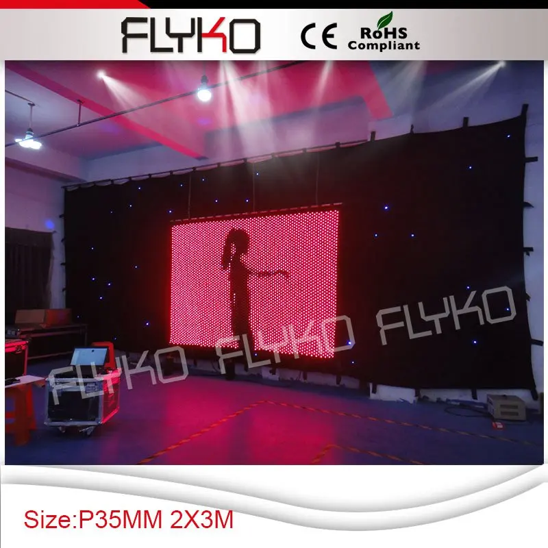 Мягкий гибкий светодиодный экран P30 мм высокой четкости|led curtain screen|led soft curtainflexible