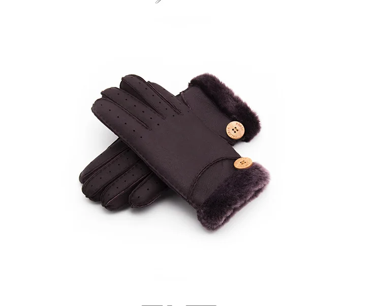 

Wool leather gloves outdoor riding wind female finger gloves warm winter