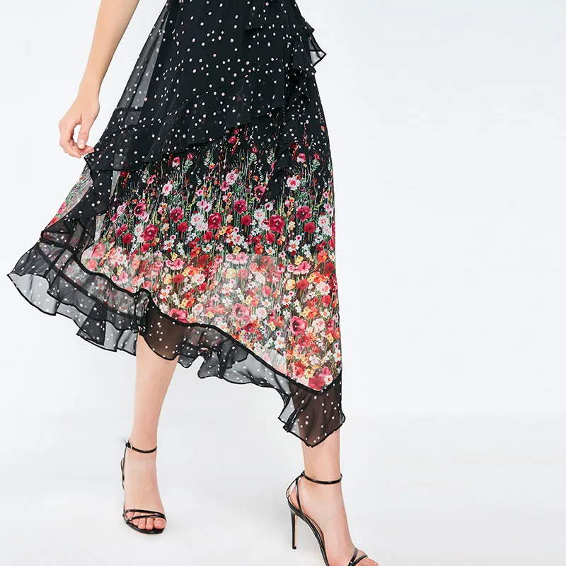 Vero Moda Новое Женское Плиссированное пляжное платье на шнуровке с принтом | 31837B513