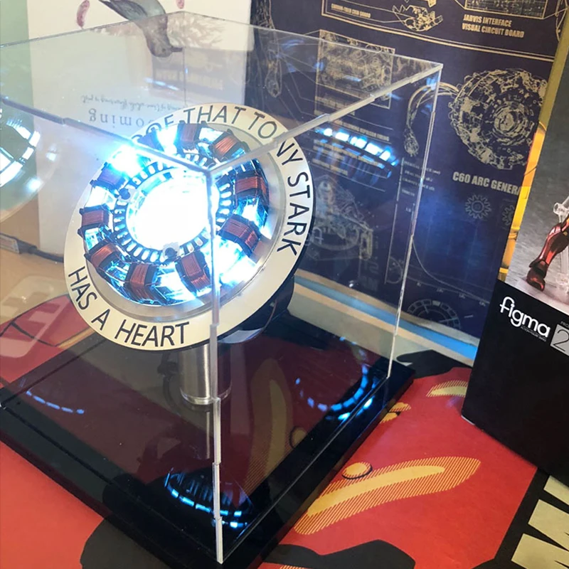 Assembled LED Light Endgame DIY cool 1:1 scale Iron Man Arc Reactor A generation of glowing iron man heart Action Figure Toy