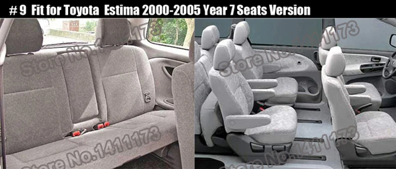 Чехол из воловьей кожи для сидений автомобиля, аксессуары для TOYOTA Estima, чехлы для сидений автомобиля и черные чехлы для сидений