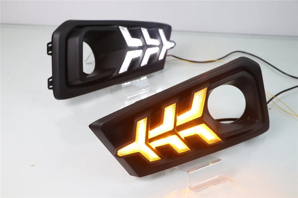 CSCSNL 1Pair 12V Car LED DRL Lamp Daytime Running Light Daylight For Honda Amaze 2018 2019 With Turn Yellow Signal Function | Автомобили и