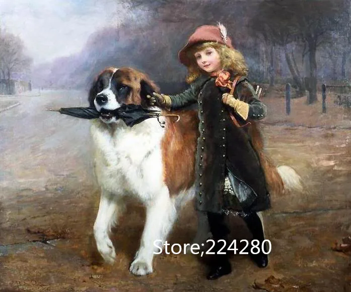 Набор для вышивки крестиком 14 карат с изображением девушки и собаки|decorate home games|home