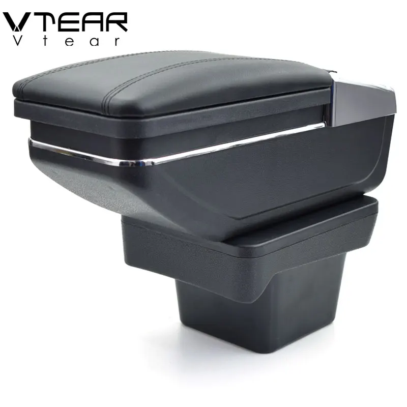 Vtear для VW Touran автомобильный подлокотник, кожаный подлокотник, вращающийся ящик для хранения, аксессуары для внутренней консоли, декоративная модификация