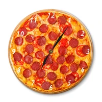 italian pepperoni pizza wall clock italian restaurant pizza design clock pizzeria pasta diner chef vintage gift sign clock watch
