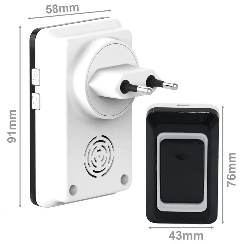 Saful Waterproof Doorbell Buttons/Touch EU Plug Wireless Outdoor Transmitter And Indoor Receiver Door Bell | Безопасность и защита