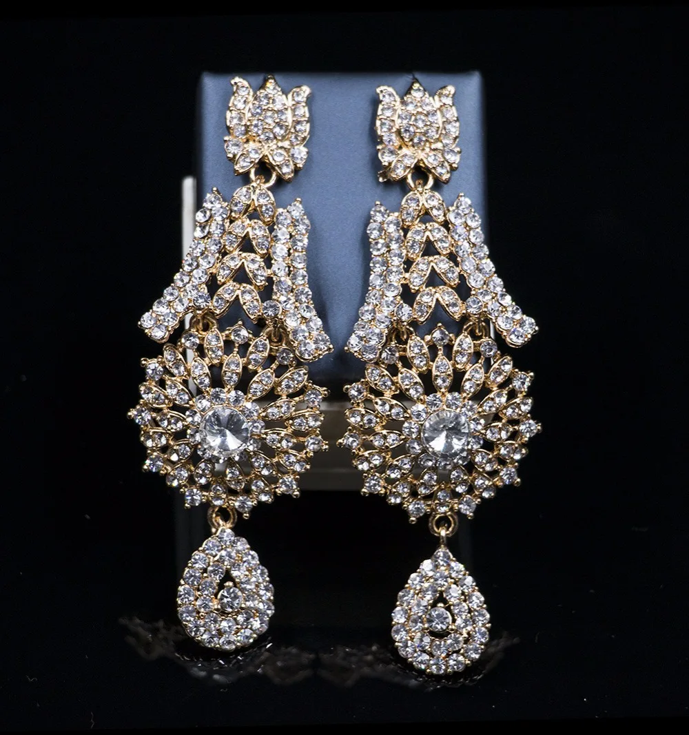 High Quality Rhinestone Hollow Necklace Jewelry Sets for Women African Wedding Bridal Party Crystal Dress Accessories | Украшения и