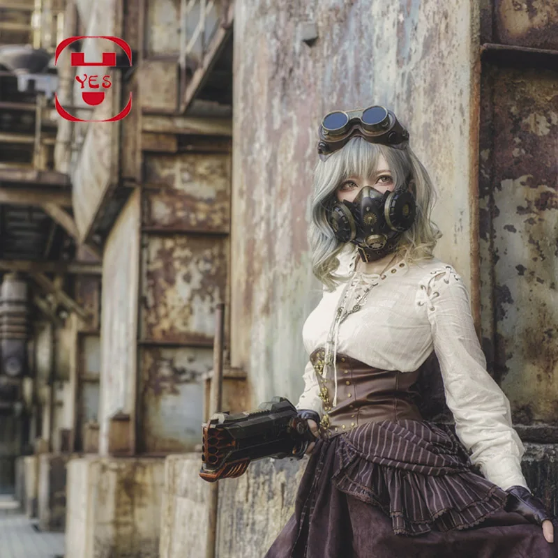 Респиратор YES Steampunk маска в стиле ретро антизапотевающая маскарадная для
