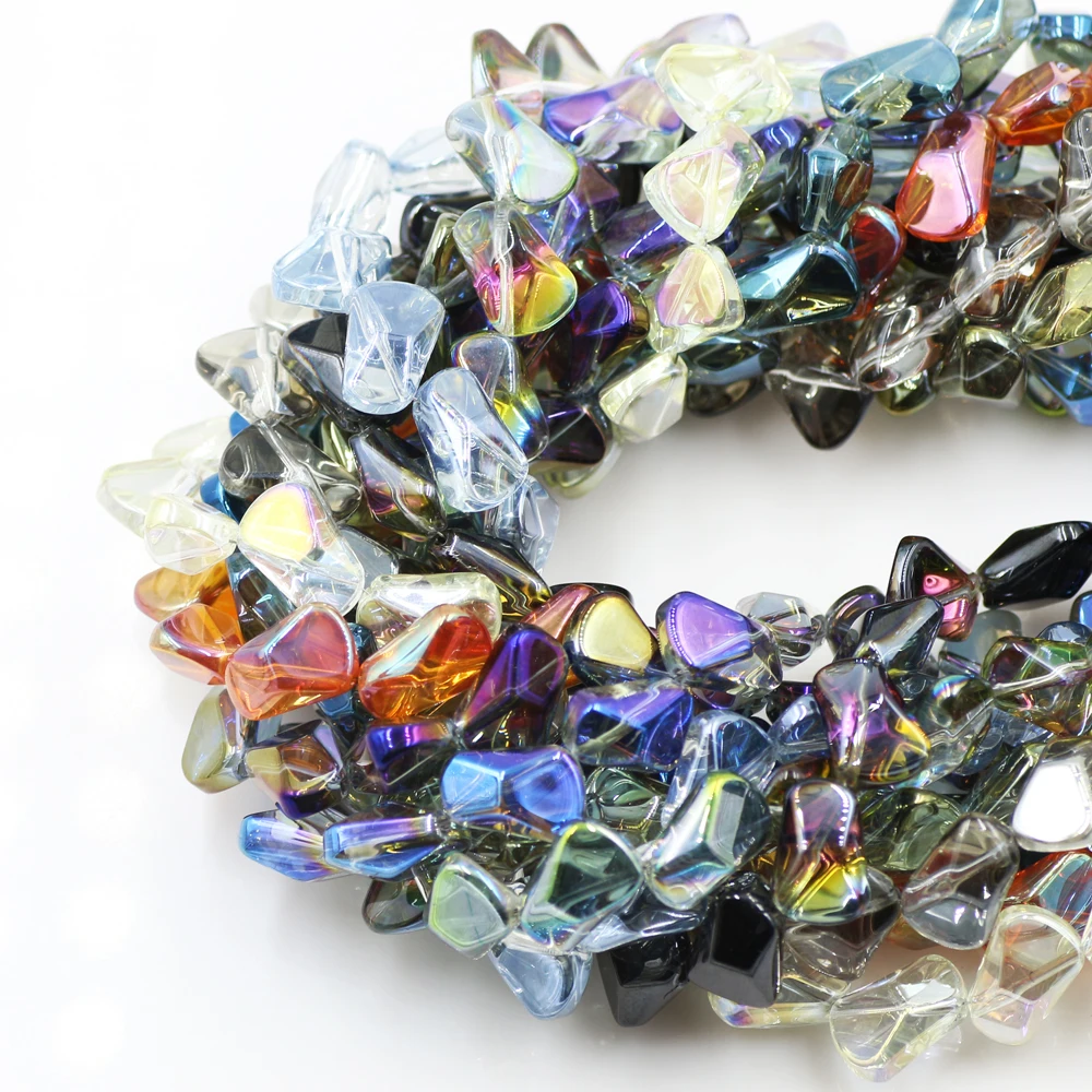 ZHUBI 20 шт Бусины из натурального камня 10*16 мм стеклянные прозрачные бусины Irregualr
