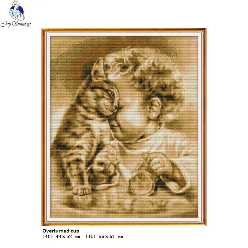 

Joy Sunday Overturned Cup Pattern DIY Embroidery Cross-stitch Kits DMC 11CT 14CT Print Canvas Cross Stitch For Needlework