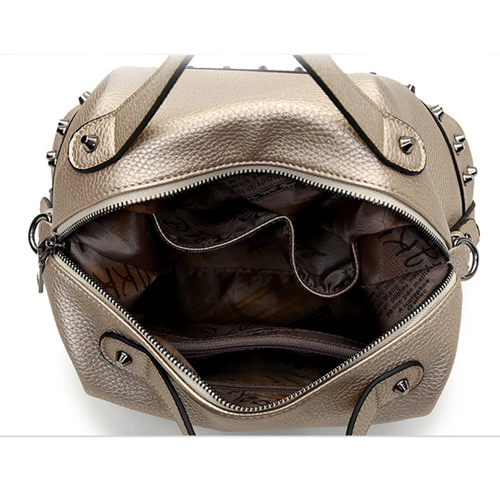 Сумка ALIEME женская с заклепками саквояж на плечо модный чемоданчик кросс боди