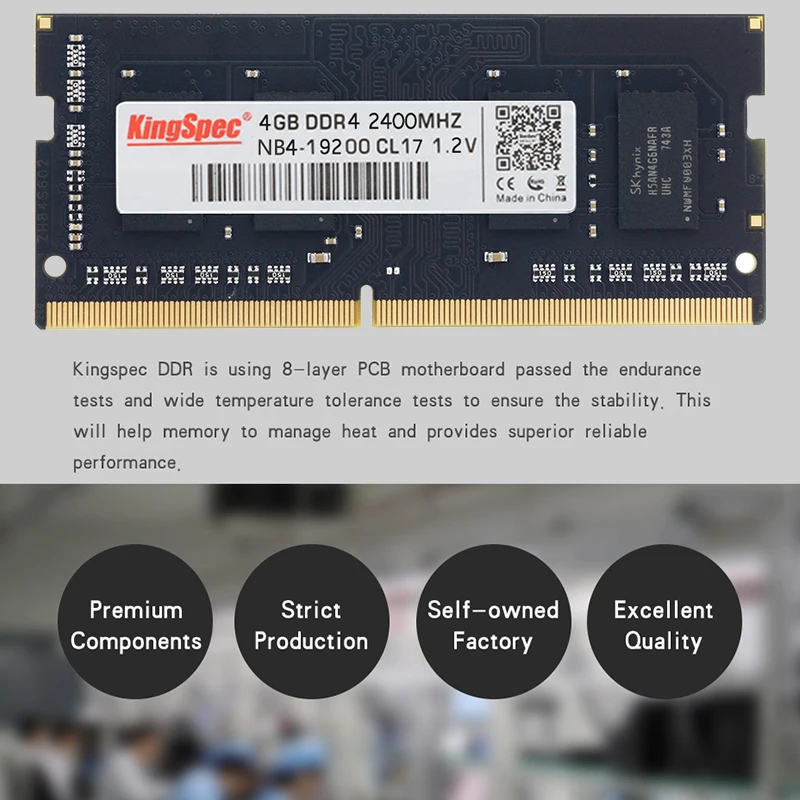 KingSpec/Оригинал 4 ГБ 8 16 оперативная память 2400 МГц PC4 19200 для настольного ноутбука