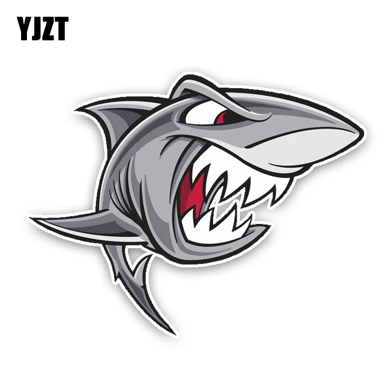 YJZT 14 1*11 см интересный Angry Мультфильм большая белая акула цветные ПВХ Высокое