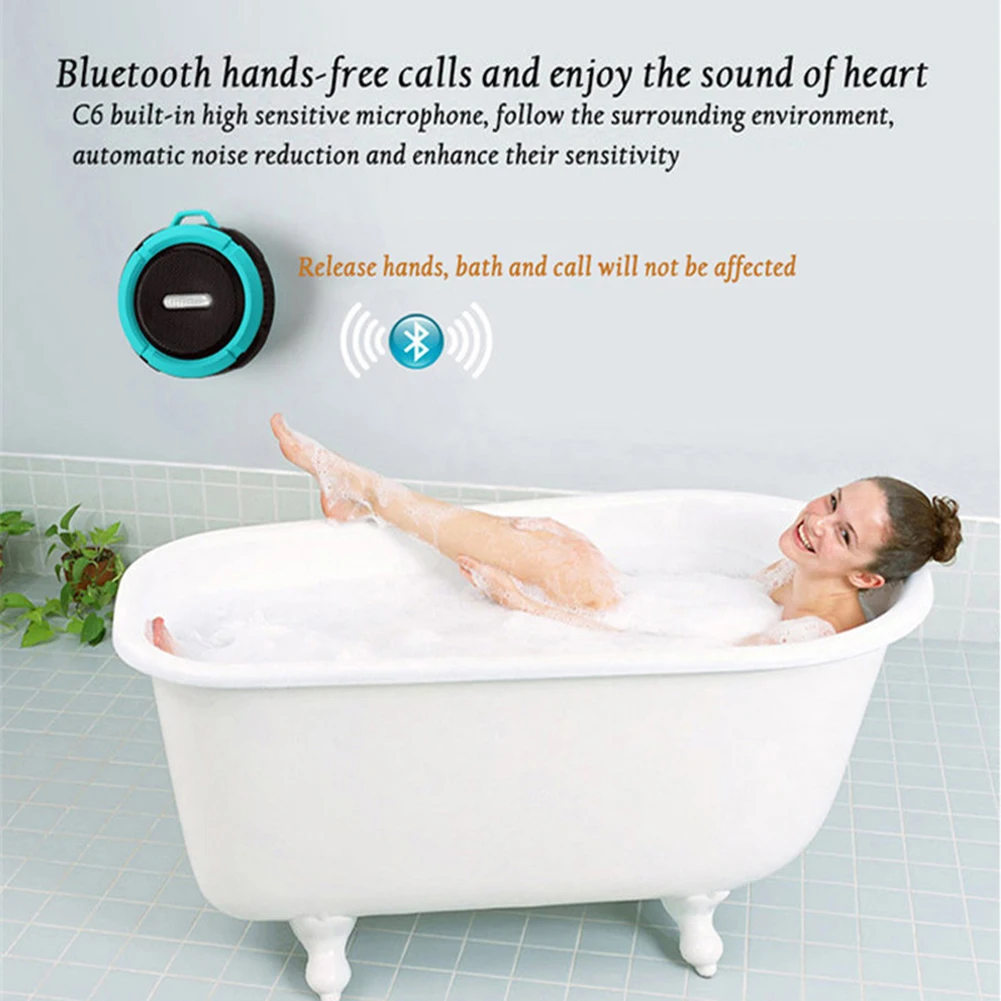 

Mini C6 Waterproof Outdoor TF Wireless Bluetooth Speaker Music Speaker Portable Speakers Shower Bicycle Speaker For Bike / Bath