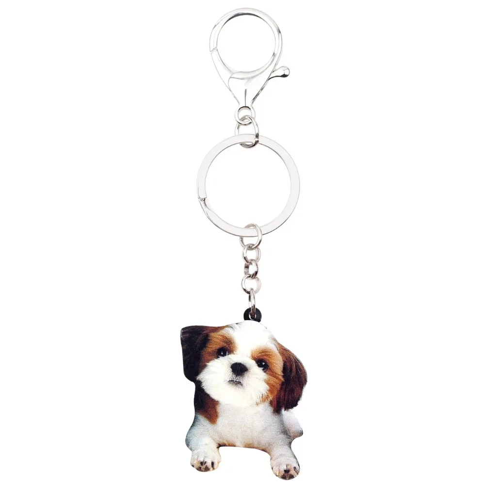 WEVENI акриловые милые китайские Shih Tzu собака брелок искусственные украшения для