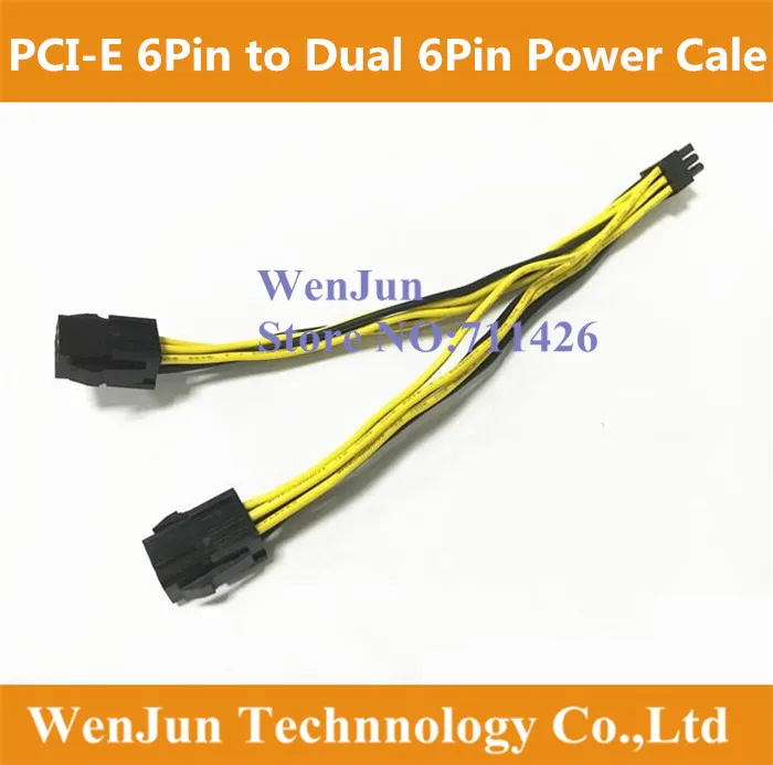 Видеокарта PCI-E 16AWG/18AWG двойная 6-контактная гнездовая и Штекерная Y-образная VGA 2*6
