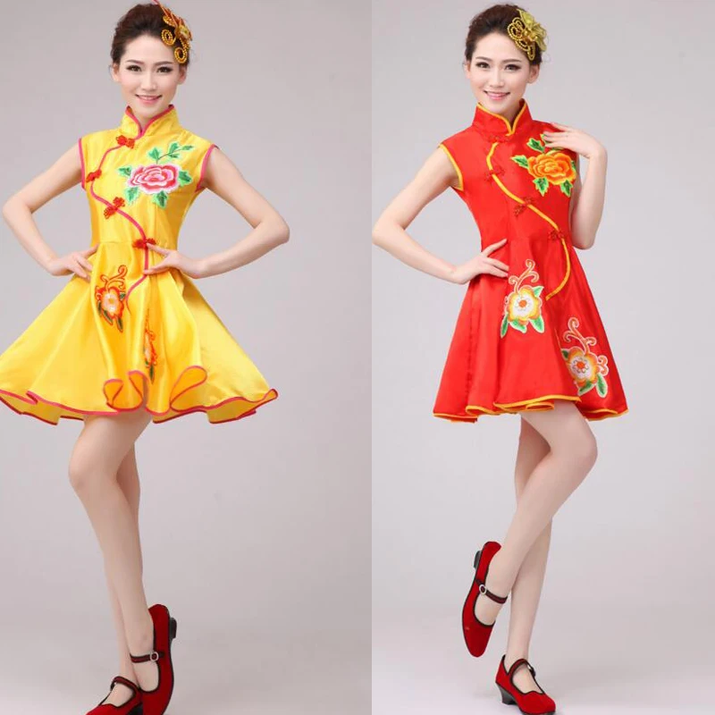 Детский костюм для девочек в китайском стиле комплект одежды танцев сценические